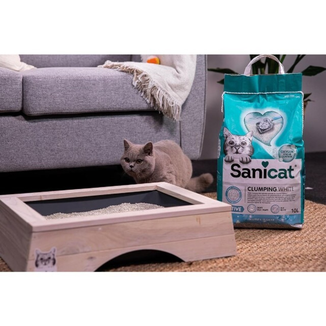 Sanicat Clumping White Active Marseille Soap 10L