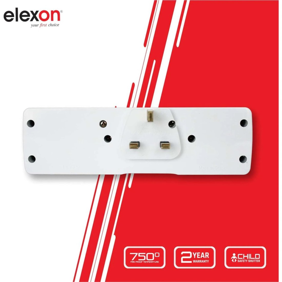 Elexon 3 Way Multi Universal Adaptor Socket White