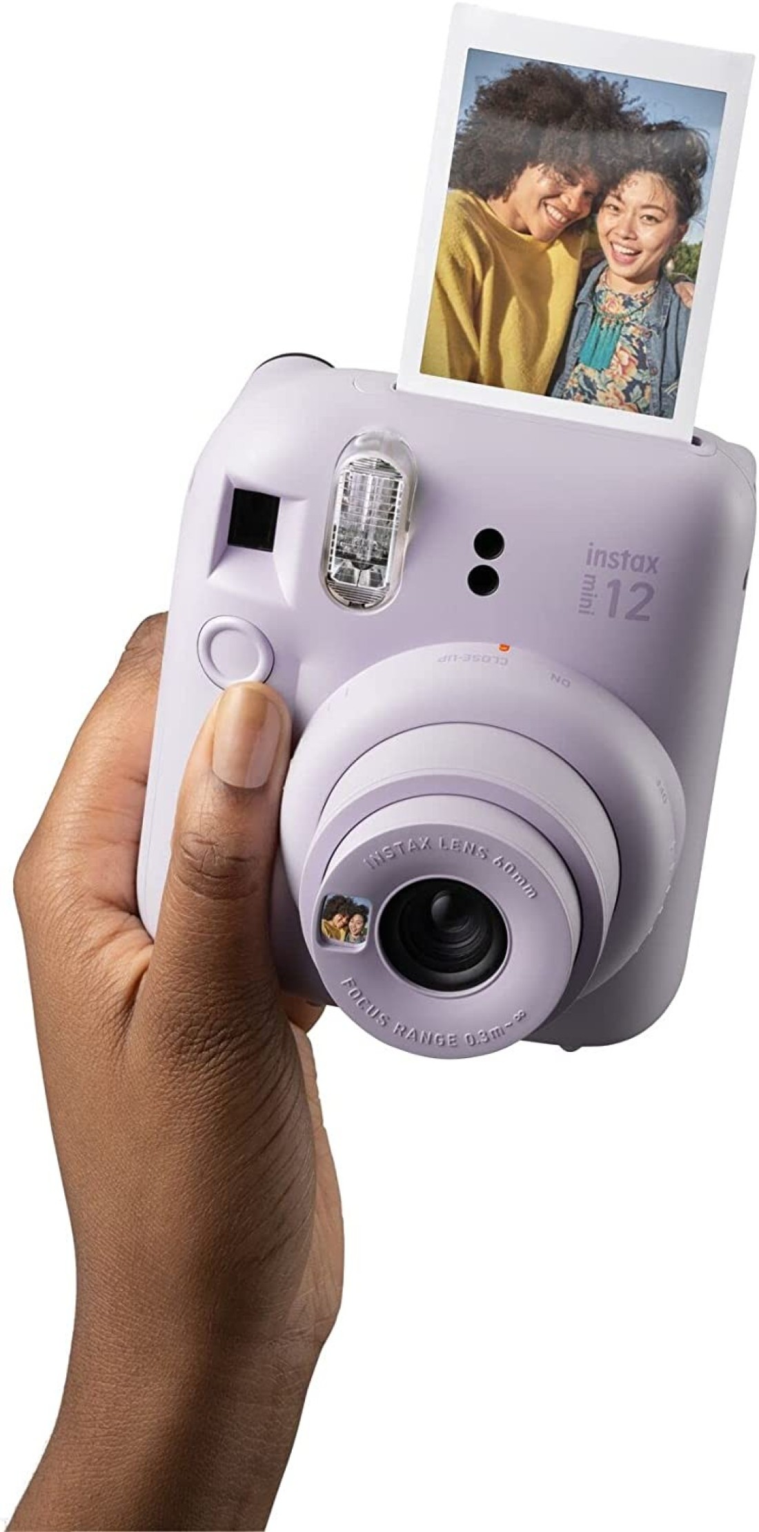 Fujifilm Instax Mini 12 Instant Film Camera, Auto Exposure With Built-In Selfie Lens, Lilac Purple
