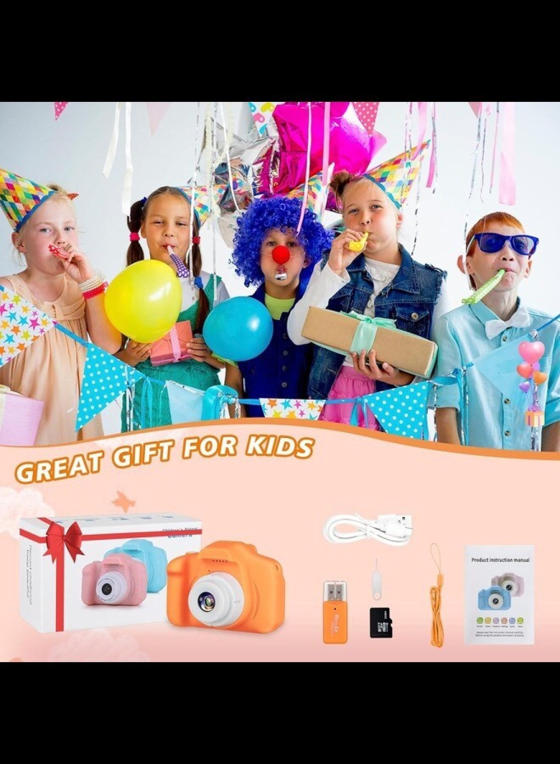 Radiotronics Upgrade Toddler Camera Children Video Camcorder,Kids Digital Selfie Camera Toys with 32GB SD Card for 3 4 5 6 7 8 9 Year Old Girls and Boys