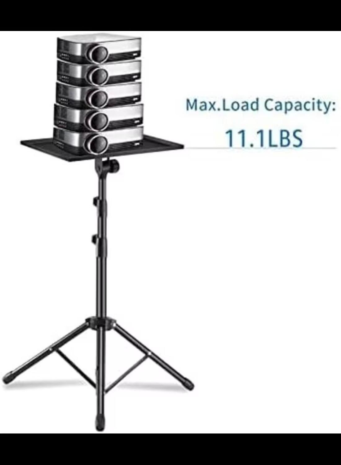 Radiotronics Projector Stand,Laptop Tripod Stand Adjustable Height up to 47.2 Inch with Gooseneck Phone Holder, Portable for Outdoor Movies-Detachable Computer DJ Racks Holder Mount