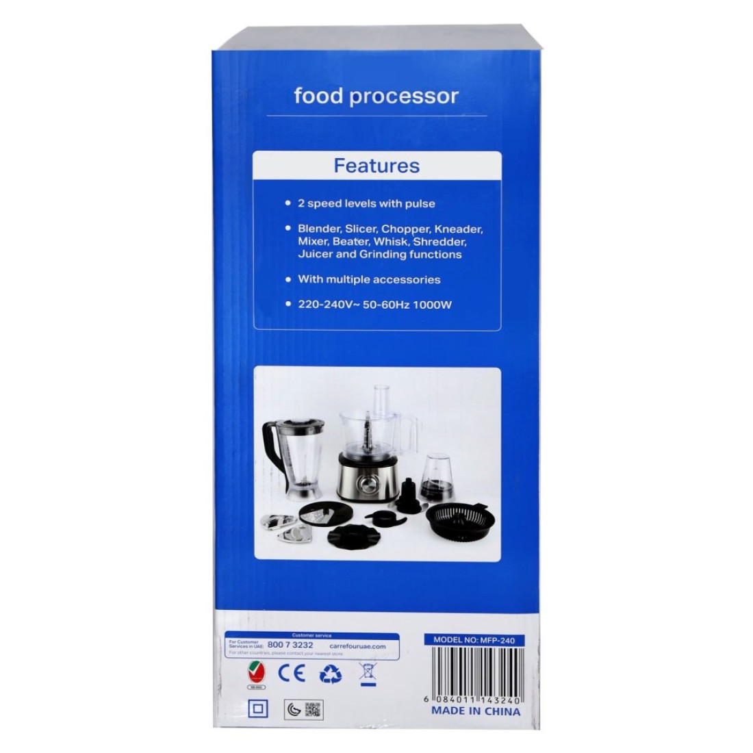 MyChoice 10-In-1 Food Processor MFP-240 Black And Silver 1000W