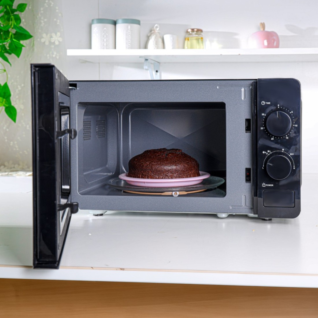 Olsenmark 20 l Microwave Oven- OMMO2343W/ 5 Multiple Power Levels with Easy Controls and Cooking End Signal/ Perfect for Reheating, Defrosting, Cooking, etc./ Black, 2 Years Warranty