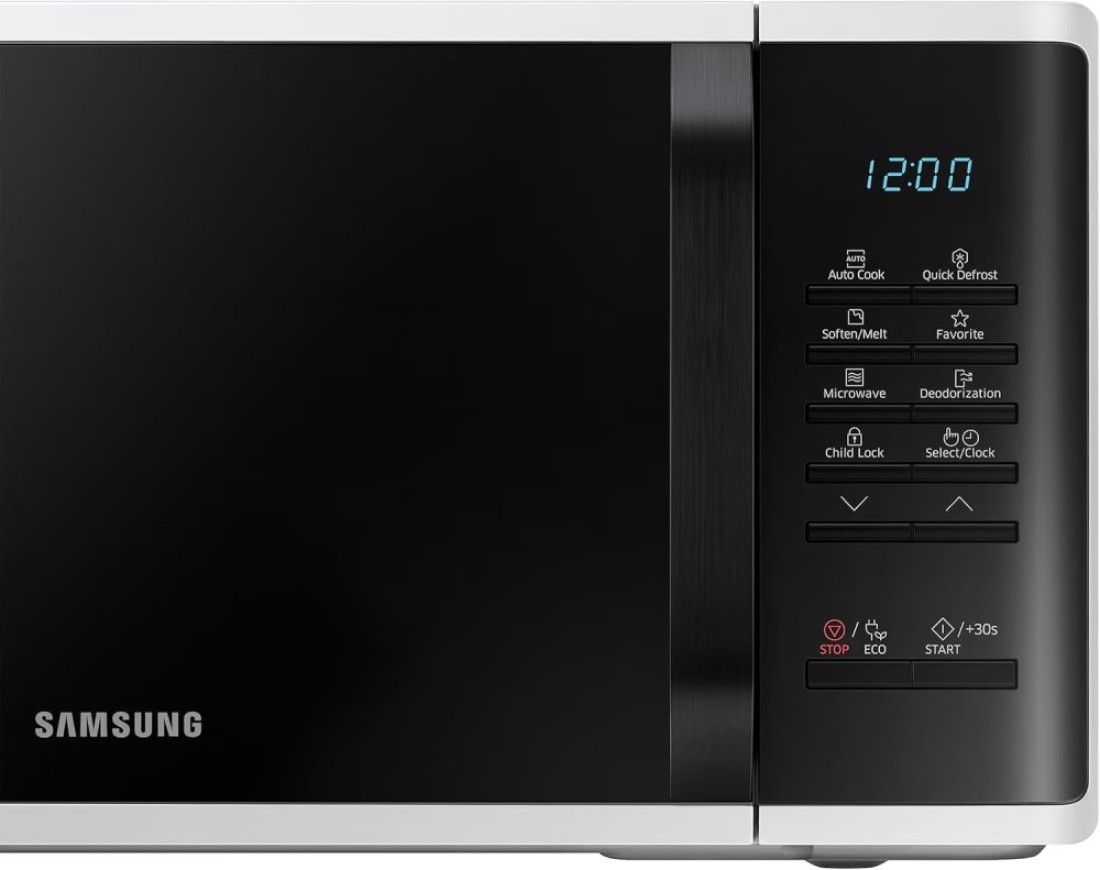 Samsung Solo Microwave Oven, 23L, MS23K3513AW, White/Black