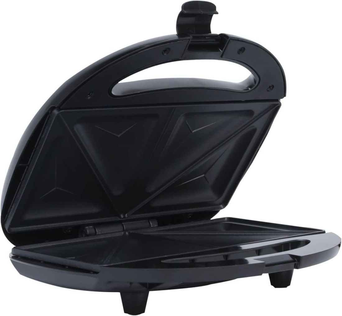 Sonashi 2 Slice Sandwich Maker With Non-Stick Plates, Overheat Protection, Power On/Off And Ready Indicator, Perfect For Breakfast, 750W, SSM-884, Black/Silver