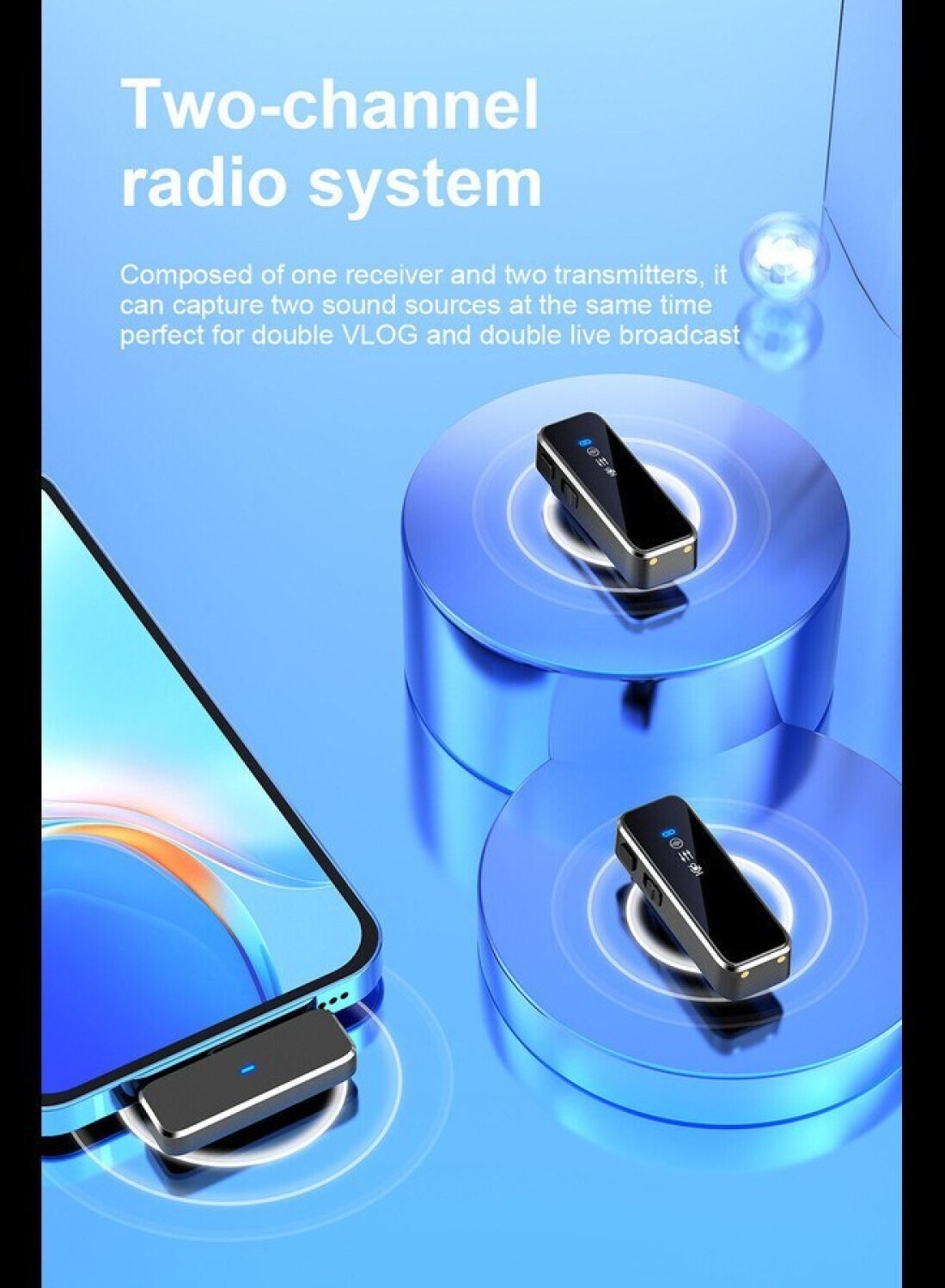 Radiotronics Wireless Lapel Microphone With Charging Box For Android Iphone IOS Mobile Phone