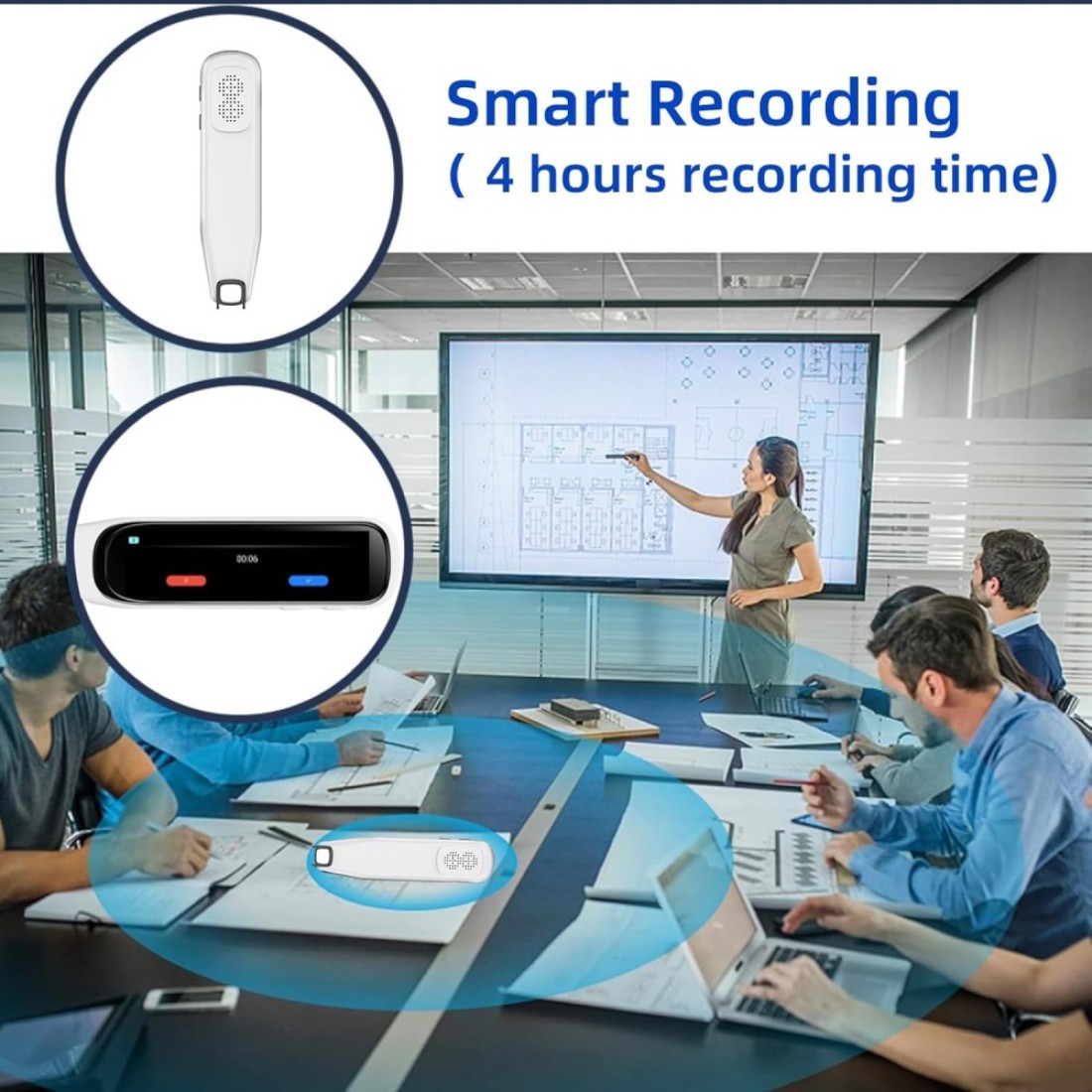 Translation Pen Scanner Text to Speech Device OCR Digital Pen Reader Exam Reading Pen for StudentsDyslexia Wireless Language Translator for Travelers International Business Personnel WHITE