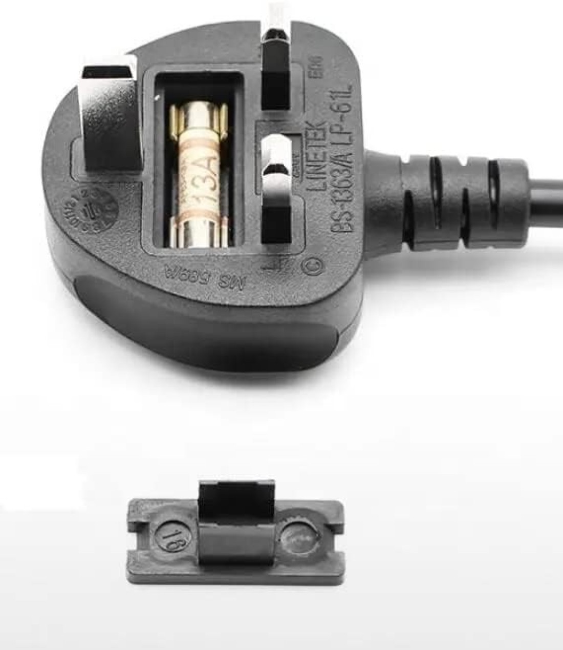 DKURVE&reg; 3 Meter 1 Way Gang Extension Lead 13 AMP Single Socket Extension Lead, UK 3 Pin Fused Plug male to female Travel Use Extension Cord Power Strip Plug, Extension for Travel, Home &amp; office