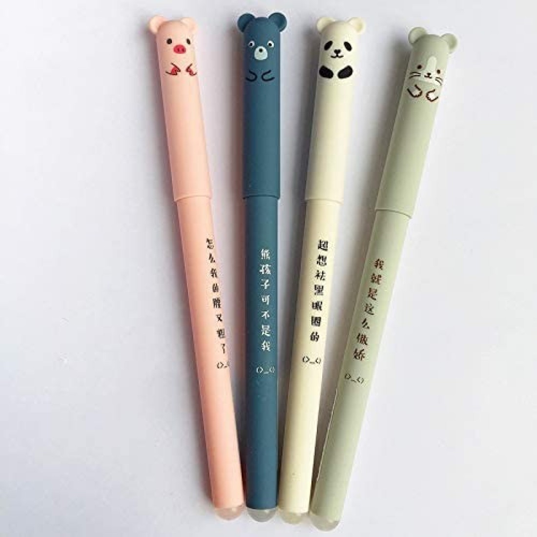 bouti1583 4 Pcsset Kawaii Pig Bear Cat Mouse Erasable Gel Pen School Office Supplies Stationery Gift 035mm Black Ink Black Ink Color