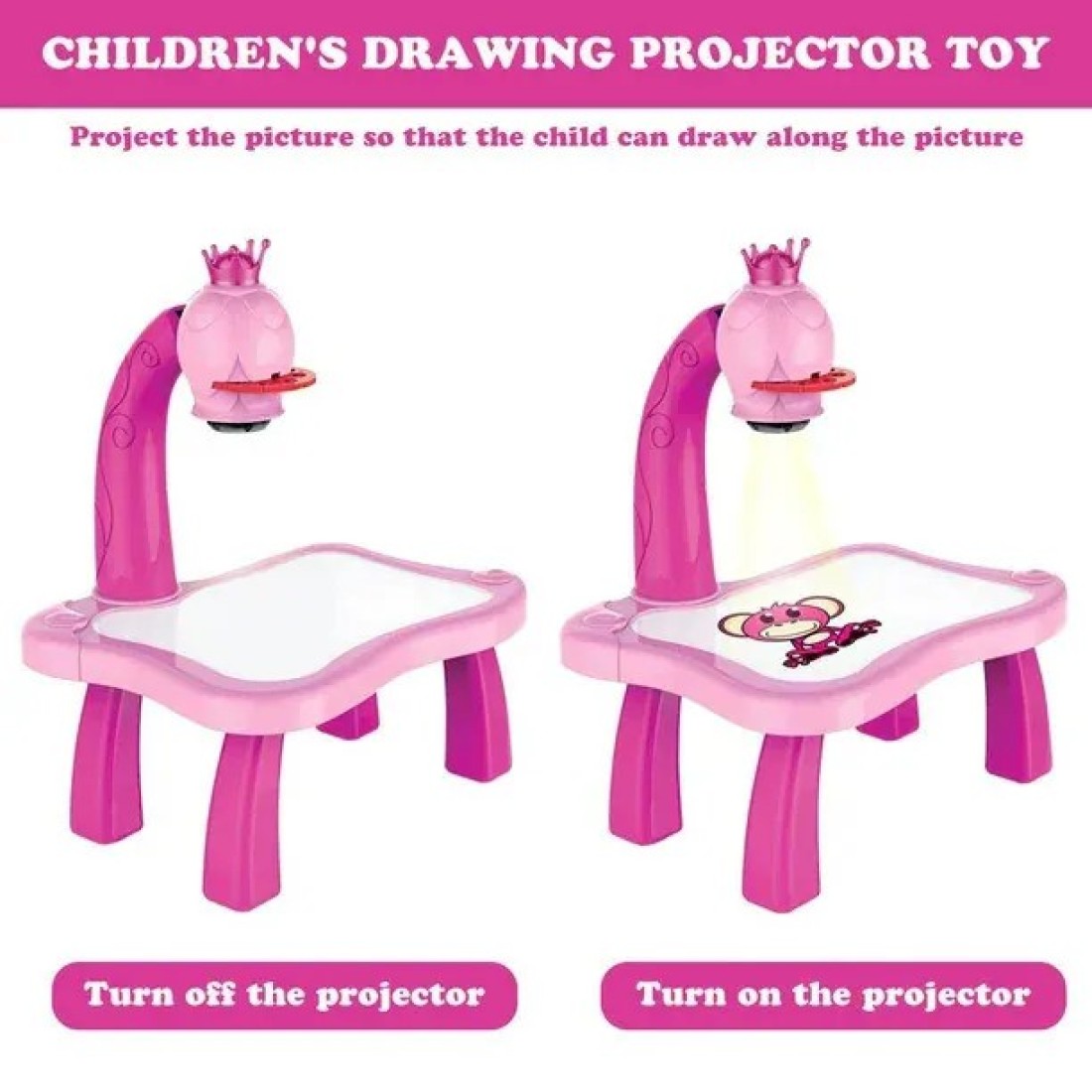 Child Smart Projector Table &ndash; Educational Drawing Playset for Toddlers, Interactive Toy for Kids Age 3+ Fun Learning Projector Toy for Boys &amp; Girls