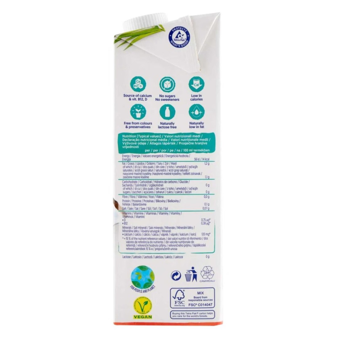 Alpro Coconut Unsweetened Drink, 100% Plant-Based, Lactose Free 1L Pack of 2