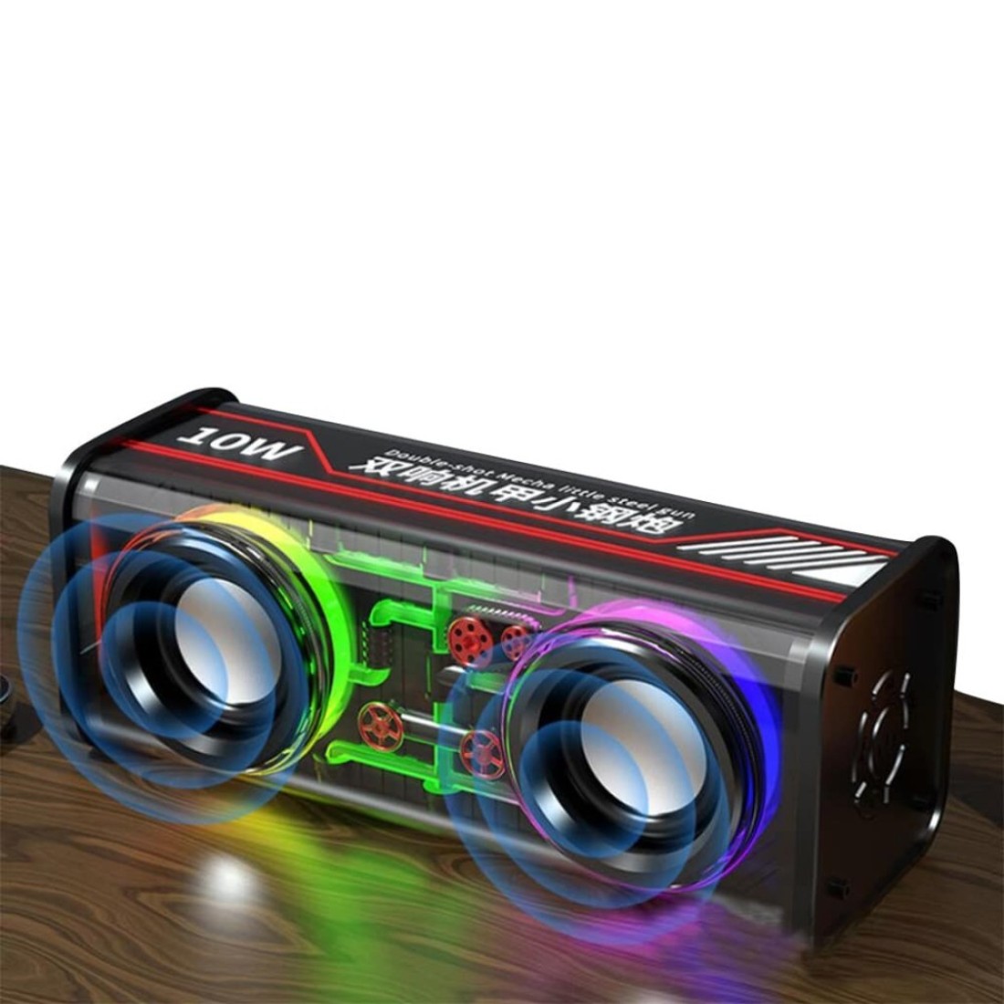 V8 Bluetooth Speaker, Dual Speakers, High Power Subwoofer, Black