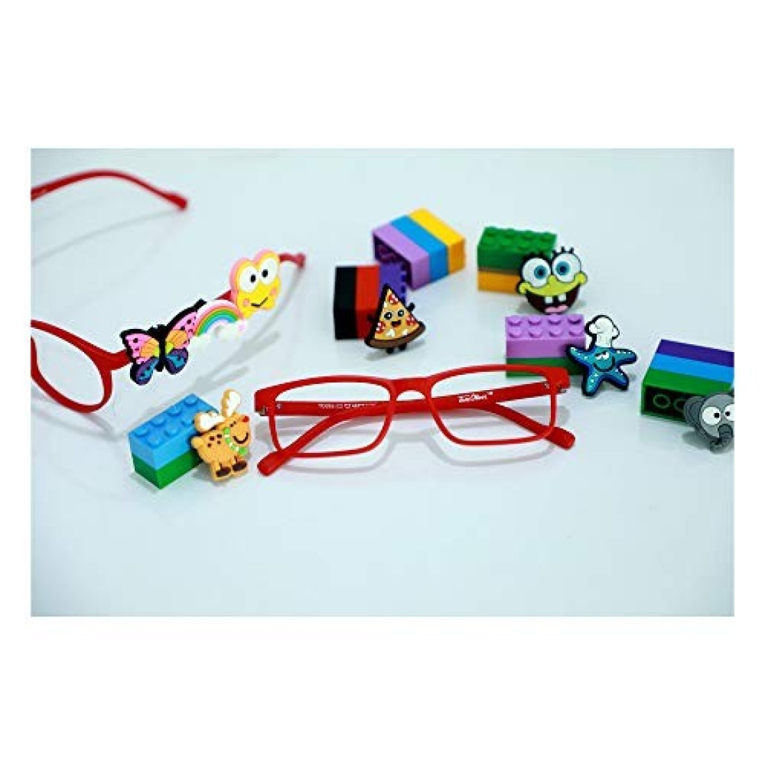 TOM OLIVER JUNIOR Blue Light Blocking Computer Screen Glasses - Anti Blue Light, Protection Eyewear for Children from Digital Screen Time for Boy&#39;s &amp; Girl&#39;s Age 5 - 12 (Rectangle, Red)