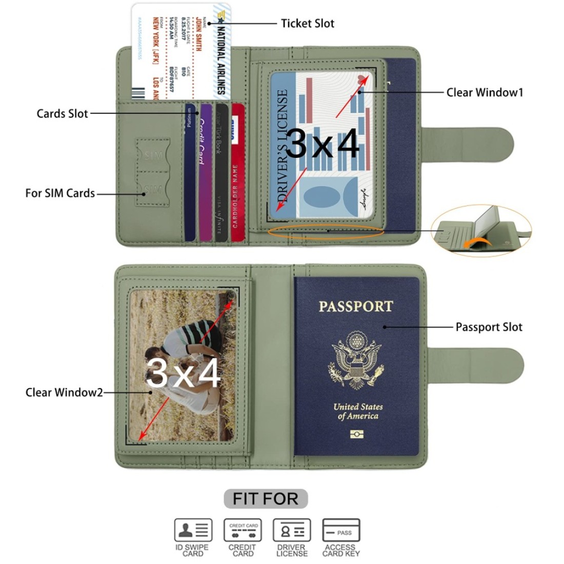 Melsbrinna Passport HolderPassport Holder Card SlotsCute Passport cover for WomenMenWaterproof Rfid Blocking Travel Wallet Moss green New