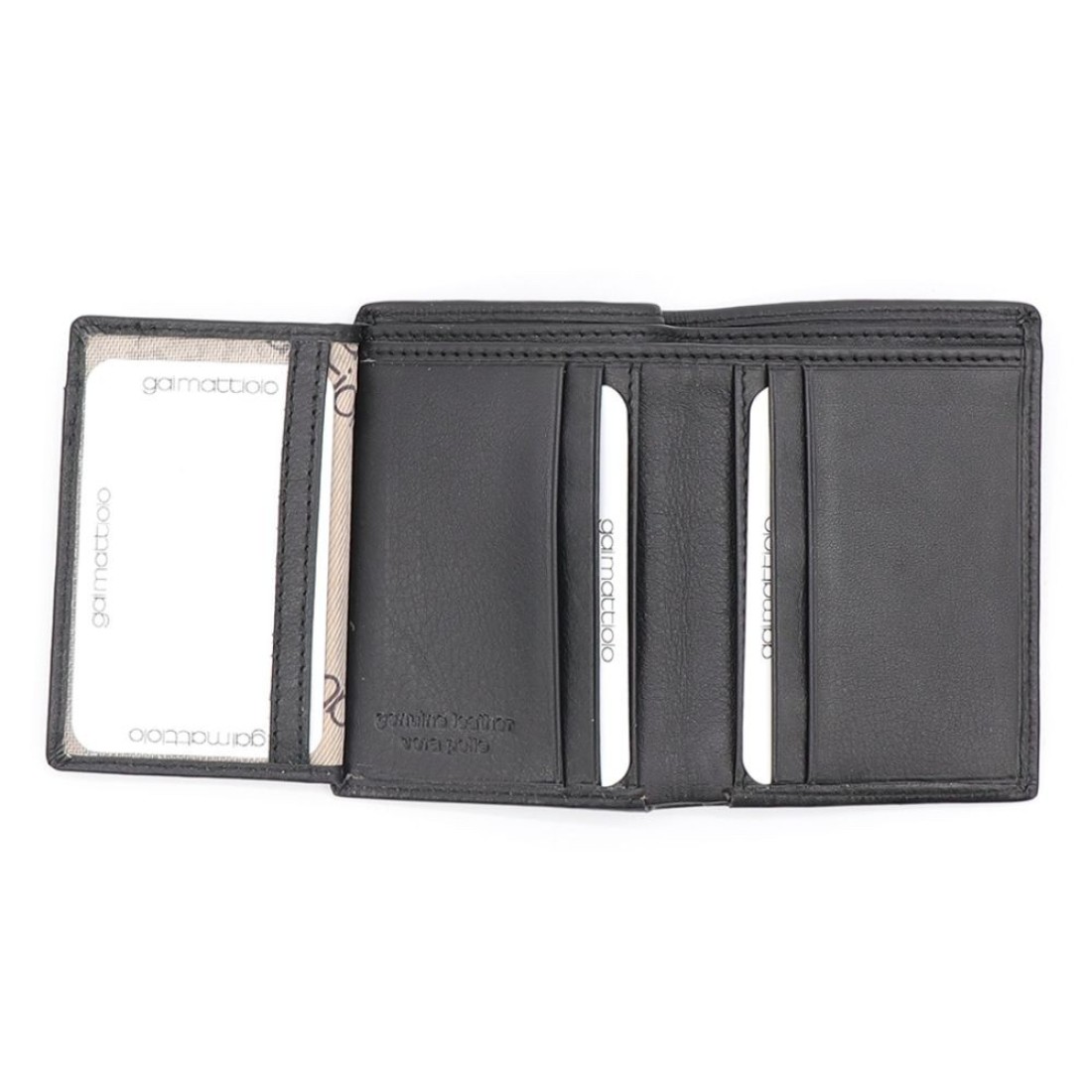 Gai Mattiolo Men&#39;s wallet in nappa leather, Equipped with card holder, card-sized document holder and space for banknotes., Black