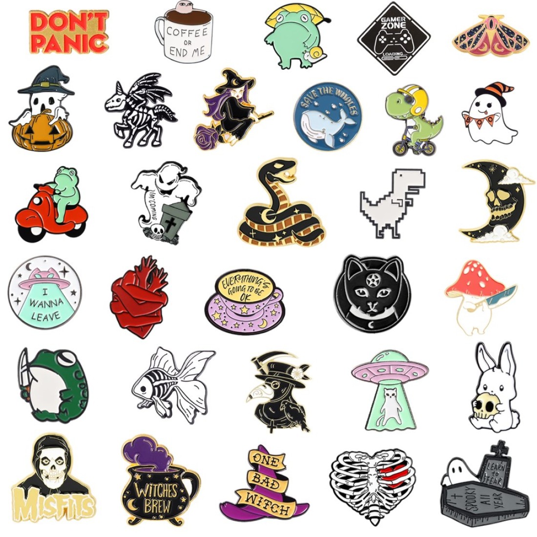SINCCO 204050 PCS Cute Enamel Backpack Pins Funny Enamel Pins Bulk Set Cool Button Pins Aesthetic Brooch Lapel Pins Anime for Backpacks Jackets Hats Kids Girls