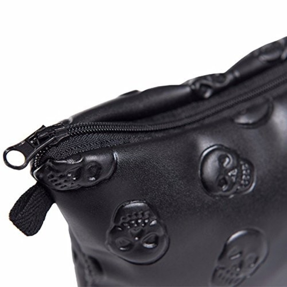WarmtreeFashion Black Skull Cosmetic Bag Makeup Storage Bag Toiletry Organizer Pencil Case Handbag