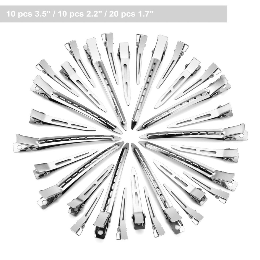 40 Pcs Metal Duck Billed Hair Clips for Styling SectioningSilver for Women Long Hair Alligator Curl Clips for Hair RollerSalonBows DIY with Case