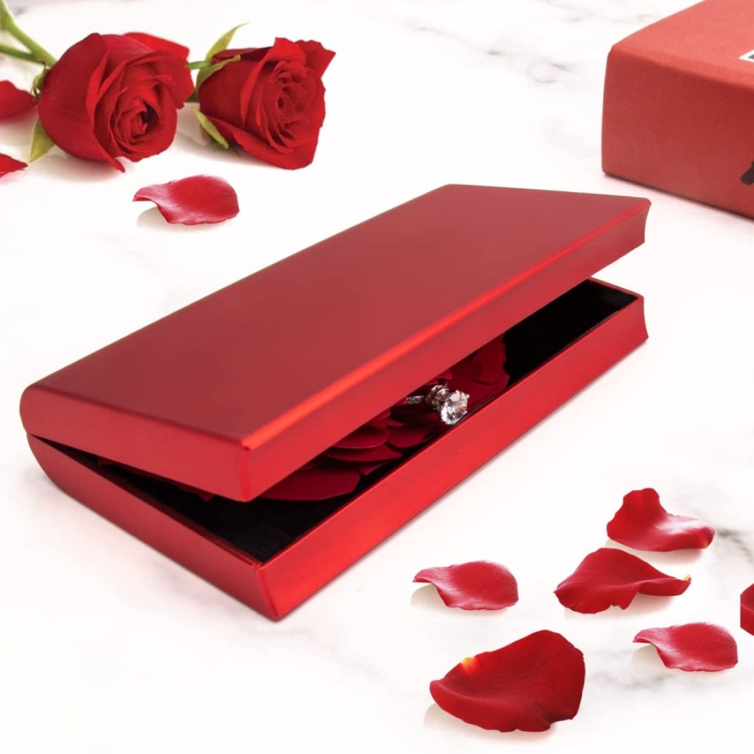 Engagement Ring BoxRing Rose Box Surprise Jewelry Storage Holder for woman as Proposal Engagement Wedding Ring Jewelry Gift Case in Valentines Day ect