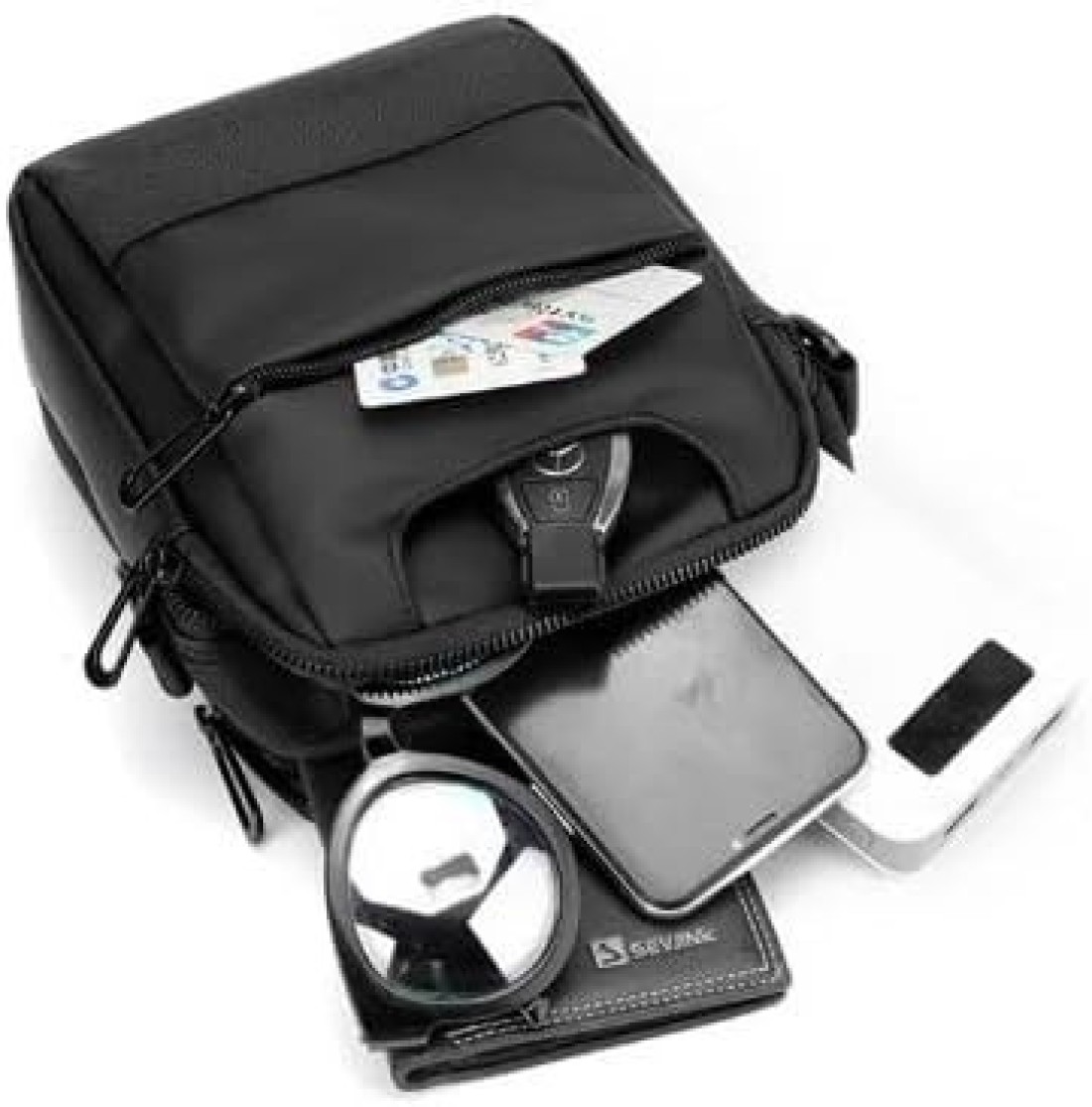 Multi purpose Adjustable Left or Right Shoulder Backpack for Travel Hiking Cycling Black Model-888