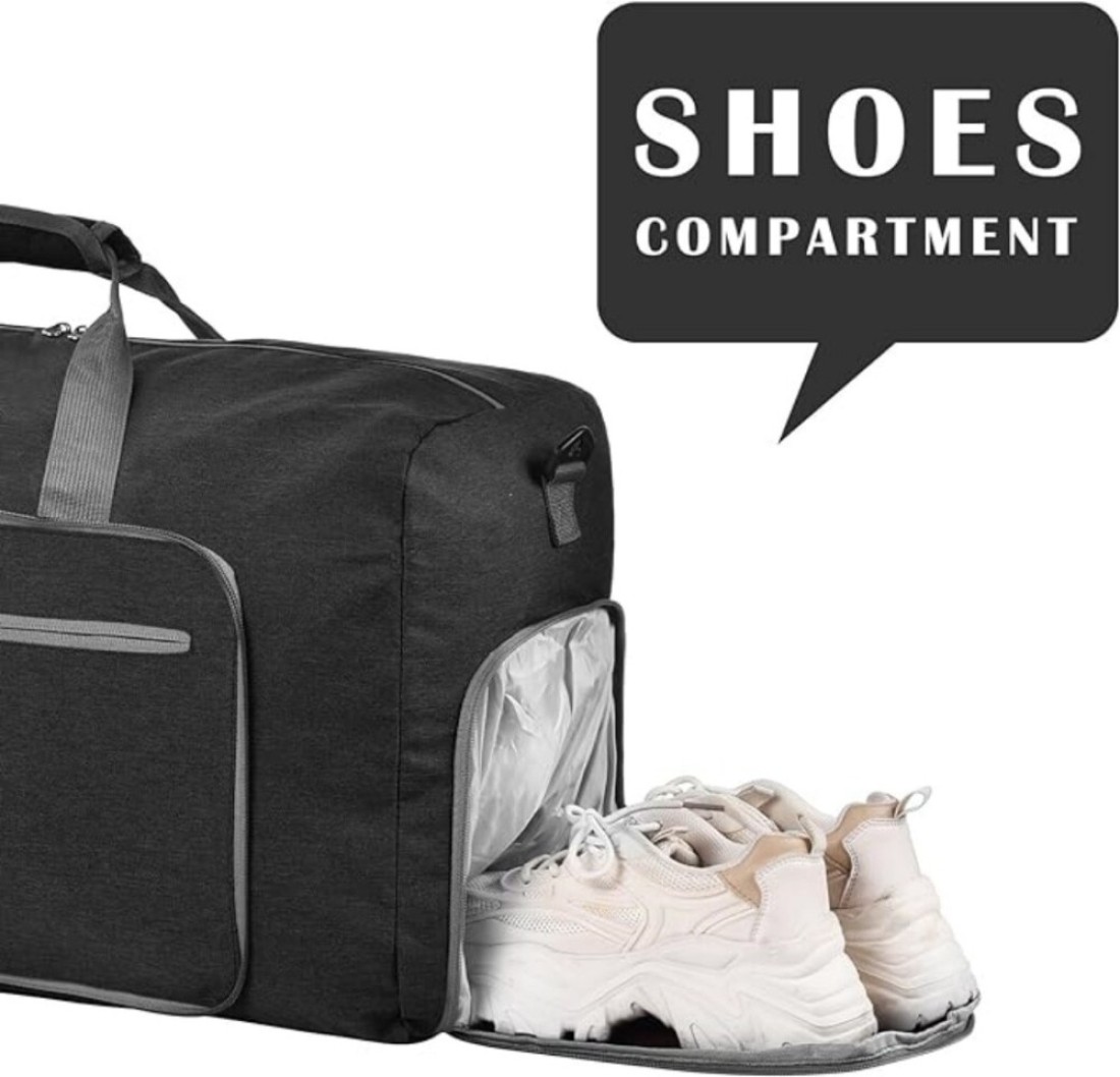 Duffle Bag with Shoes Compartment and Adjustable Strap,Foldable Travel Duffel Bags for Men Women,Waterproof Duffel Bags (85L)