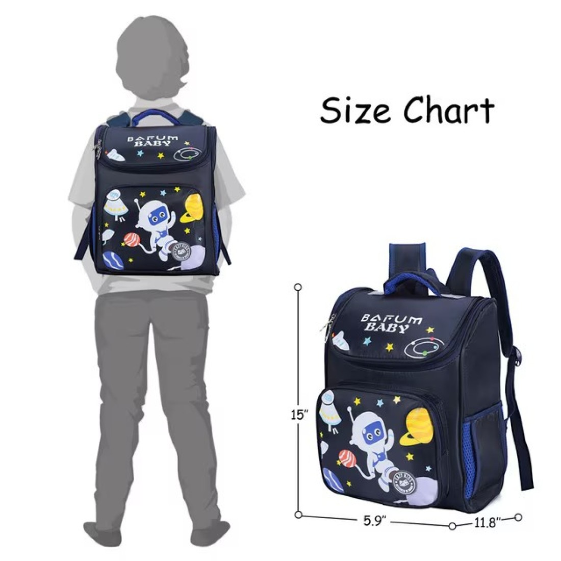 Eazy Kids Astronaut School bag-Blue
