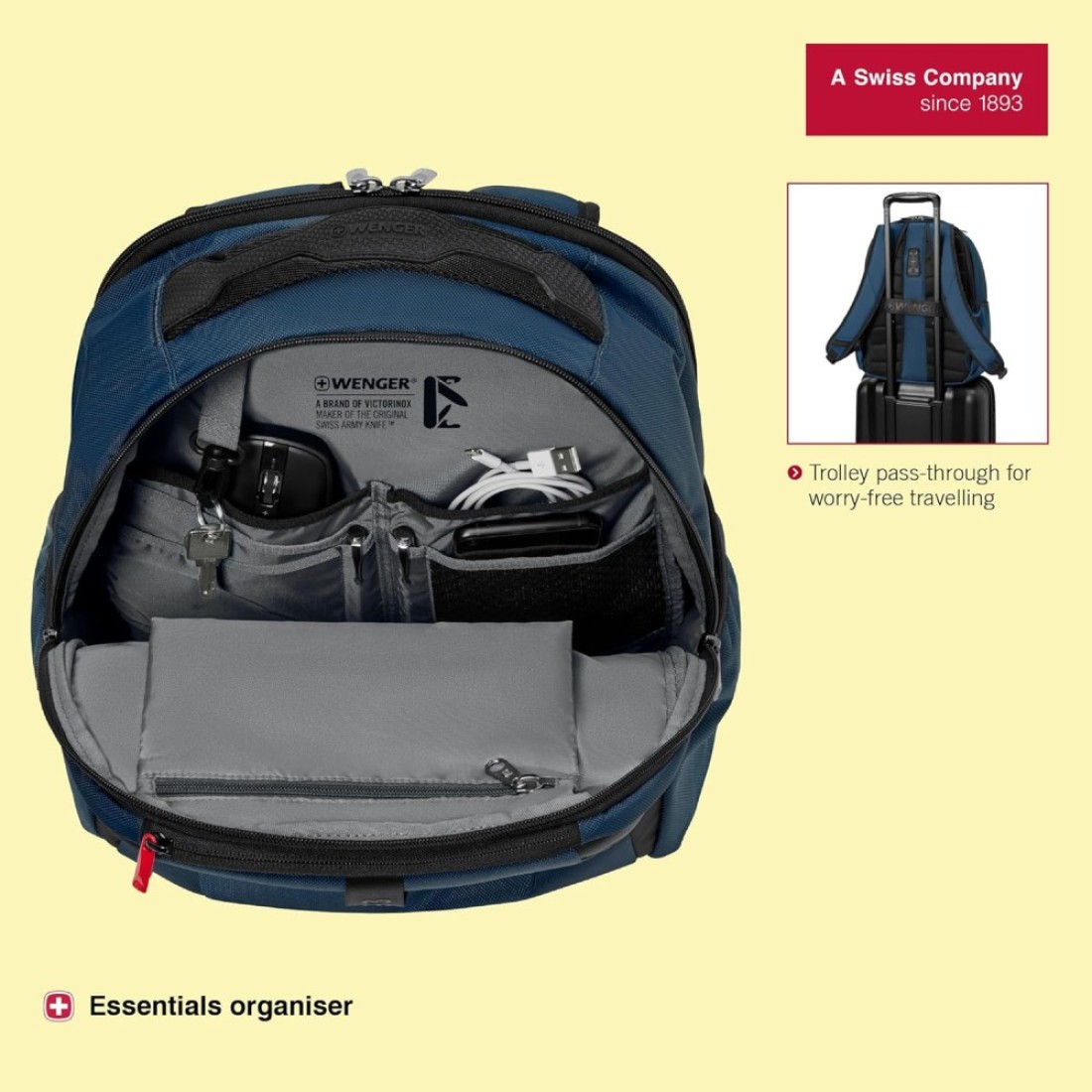 Wenger New Essentials 2023, Xe Professional 15.6 Inches Laptop Backpack, 23 Liters, Travel Bag With Tablet Pocket, Swiss Designed