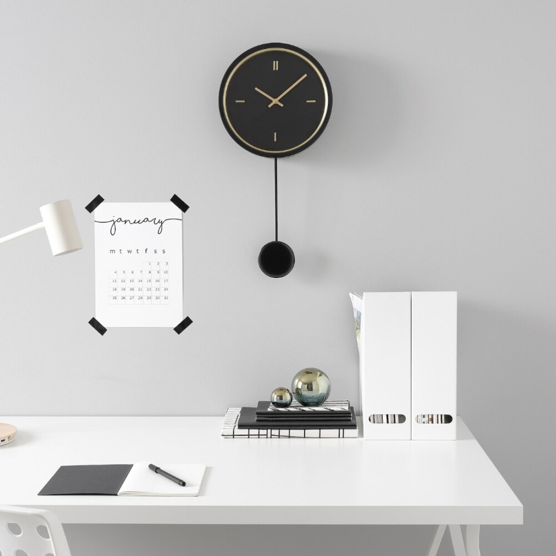 Wall Clock Black 26 Cm/20 Pack