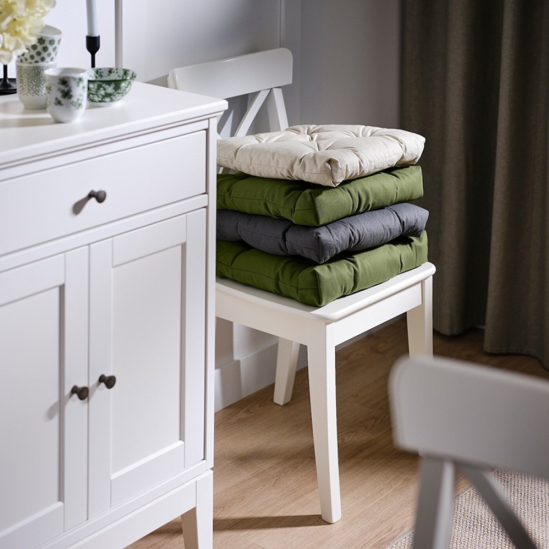 Chair Cushion Light Beige 40/35X38X7 Cm