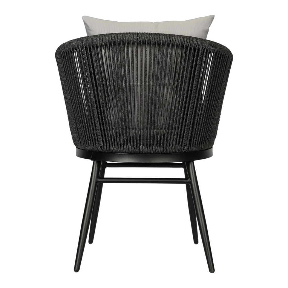 Jeffcoco Furniture Garden Lounge Seat Set,Outdoor Chair with Cushions,Patio Outdoor Balcony Seat,Grey Outdoor Sofa Furniture Handmade Rope (Chair)