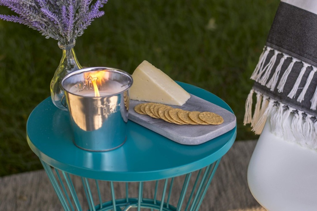 TIKI Brand BiteFighter Citronella Mosquito Repellant Wax Candle for Outdoors Metal Bucket Silver 17 oz 1418014