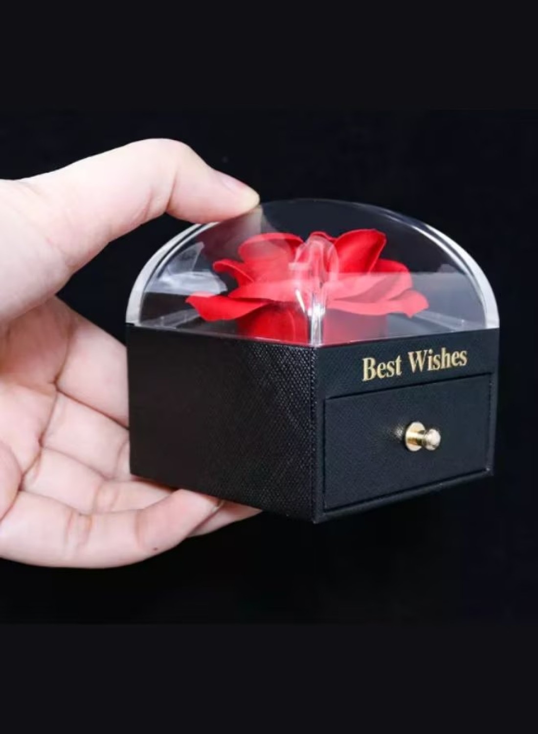 Generic Eternal Rose Gift Box, Handmade Fresh Preserved Rose Gift For Her On Birthday,Christmas,Mother&#39;s Day,Valentine&#39;s Day (Red) (Necklace Not Included)