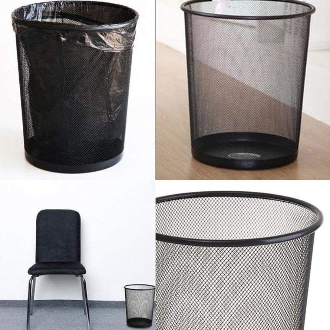 LAVISH 2 Pcs Steel Round Mesh Wastebasket Recyling Bin,Rubbish Paper Trash Can Size-26.5x22x28.5CMfor Bathroom, Bedroom, Office