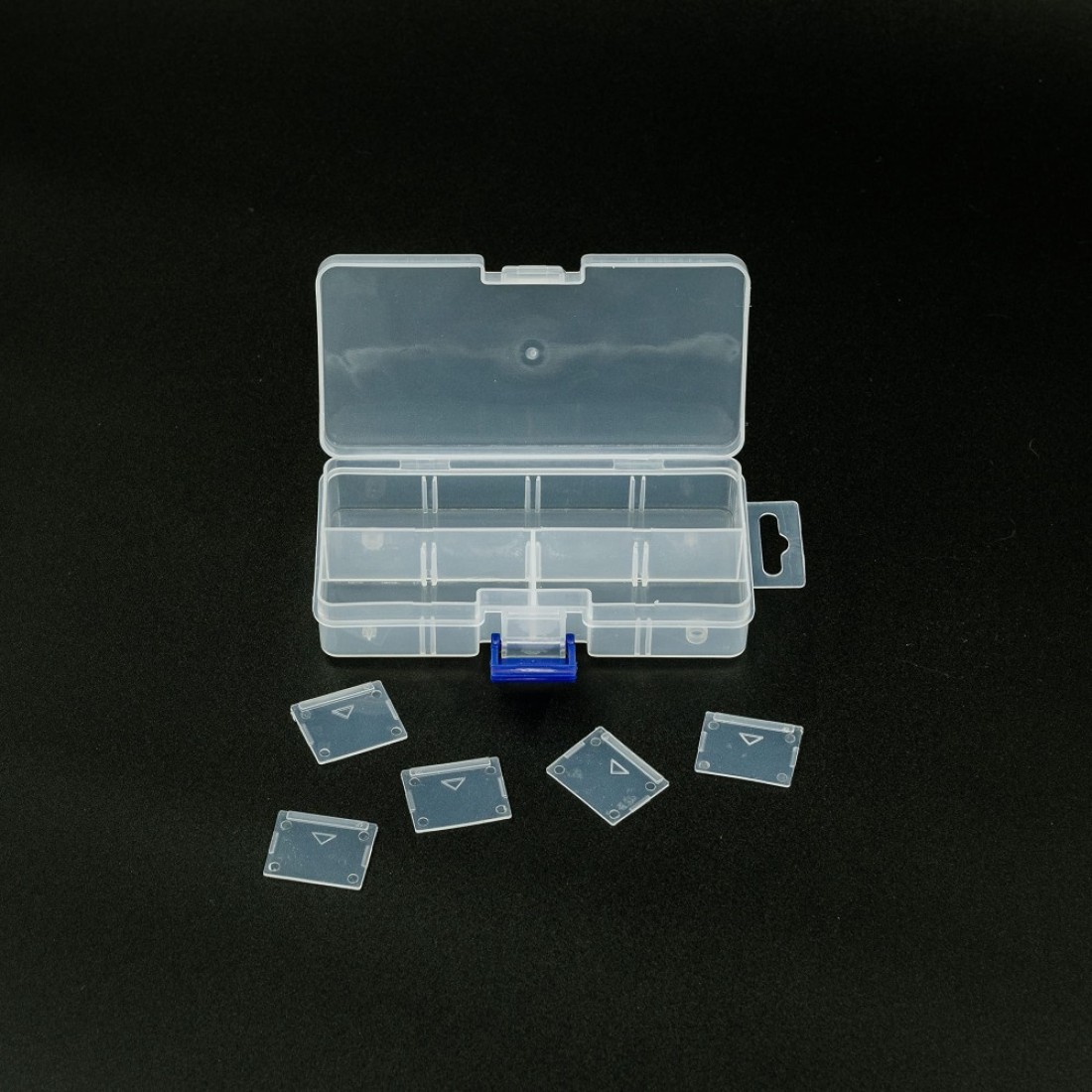 25Pack Small Plastic Storage Box Case Container Snackle Box with 8 Grid Dividers 245 x 52 x 97 for Beads Tackle Box Fishing Hooks Bobs Buttons Jewelry Grid Size 125 x 12 Party Favors