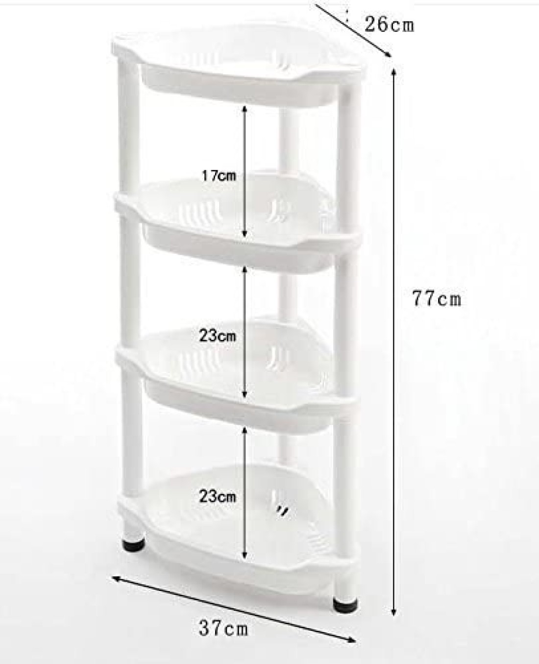 Shower Caddy Corner Rust Proof Shelf Kitchen Bathroom Storage Unit 4 Tier 70 x 19 x 26 cm White