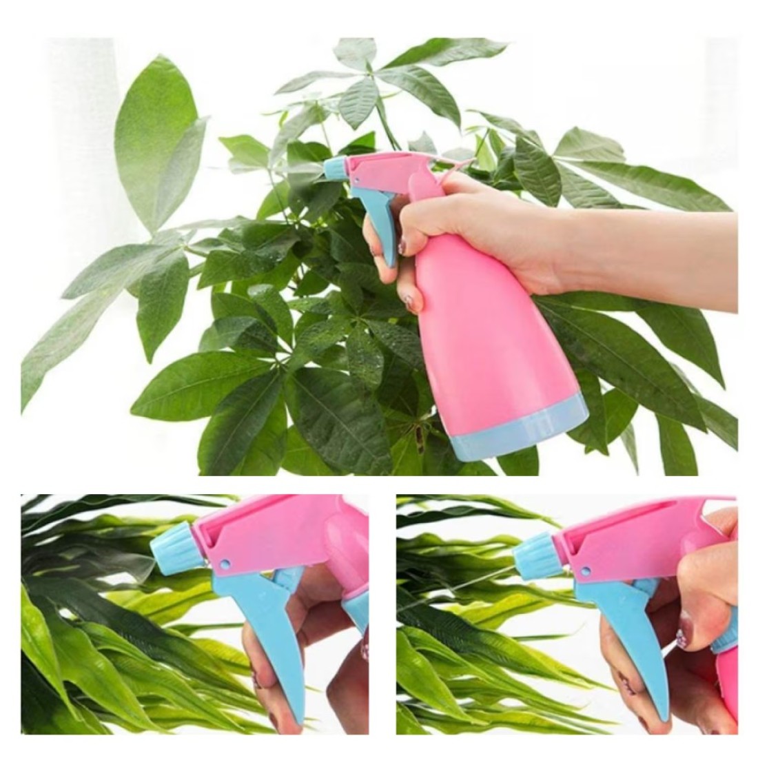 1PC.- 400ml Hand Pressed Watering Bottles / Plastic Spray bottles / Flowers Water Spray Bottle Sprayer /Sprinkler Nozzle Bottles, Pink.