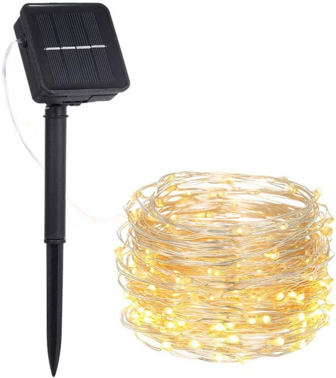 Solar String Lights 12M 100LED 8 Modes Solar Powered Lights for Home,Gardens, Patios,weddings and Parties (Warm White)