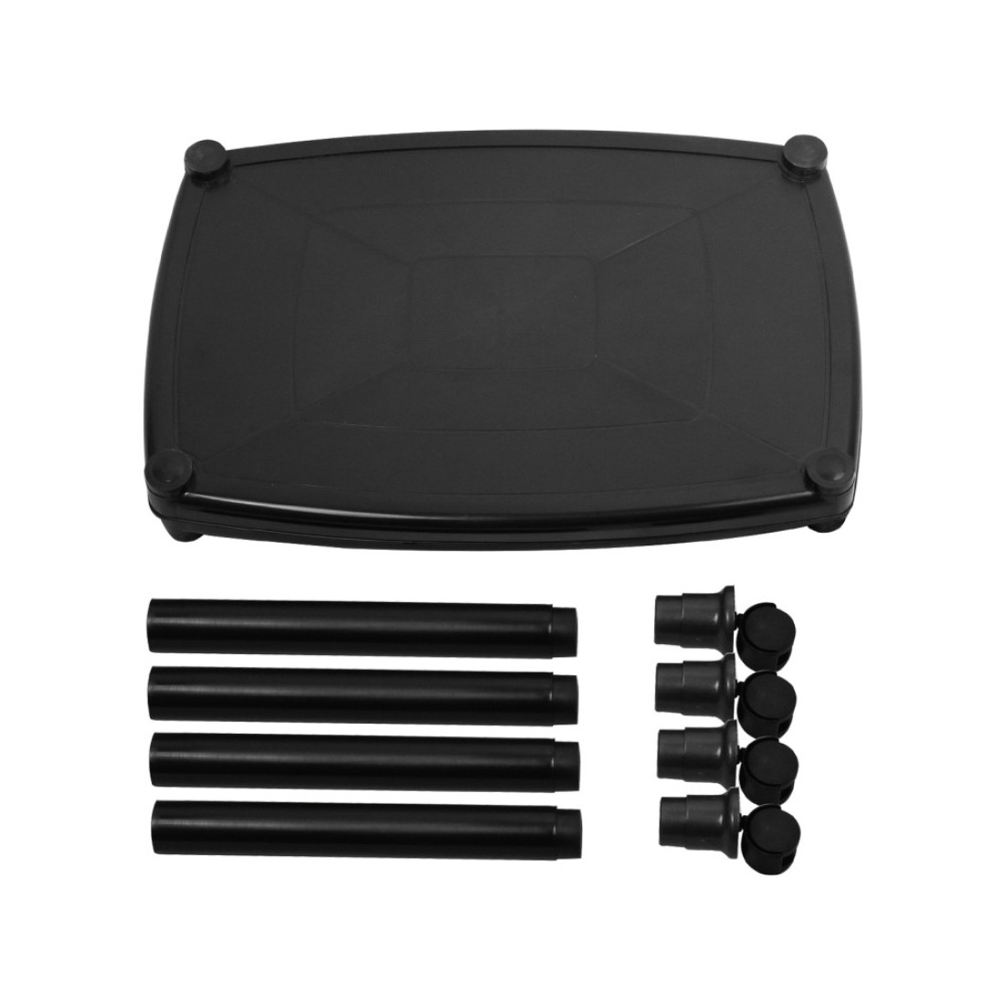 Esqube Delta Plastic Glossy Trolley Table (Black)