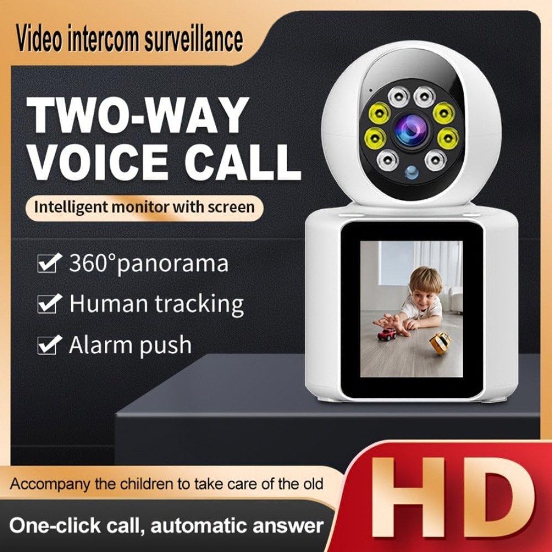 V360Pro APP 1080P Video Calling WIFI HD Camera One-Click Video Calling Infrared Night Vision Video Baby Monitoring Camera