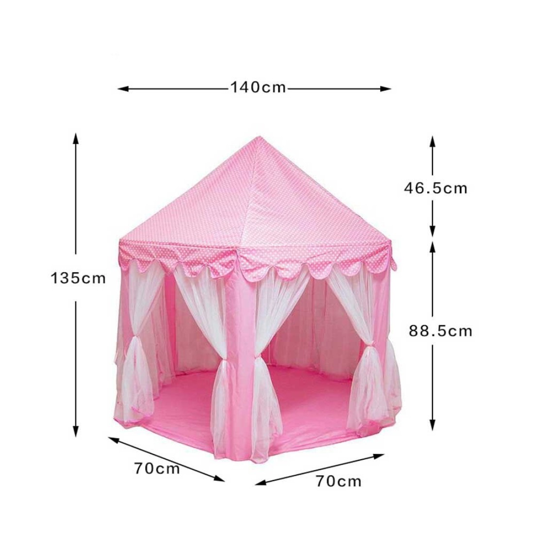 Portable Kids Toy Tipi Tent With Star Light Girl Castle Play House