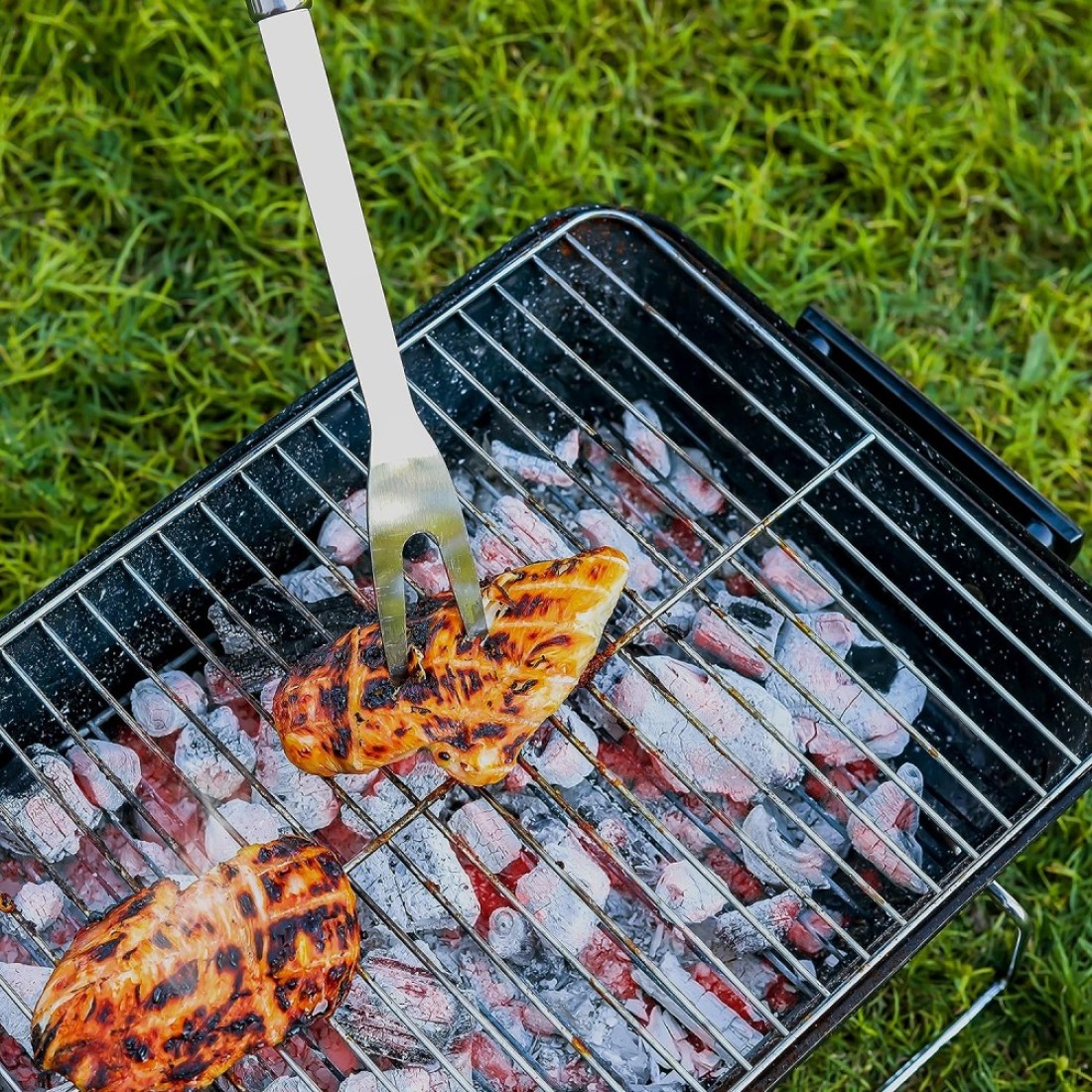 Royalford Hamburger Stove- Rf11677 Portable Charcoal Grill With Large Cooking Surface Perfect For Indoor, Camping, Hiking And Other Outdoor Entertainment Steel Construction Red