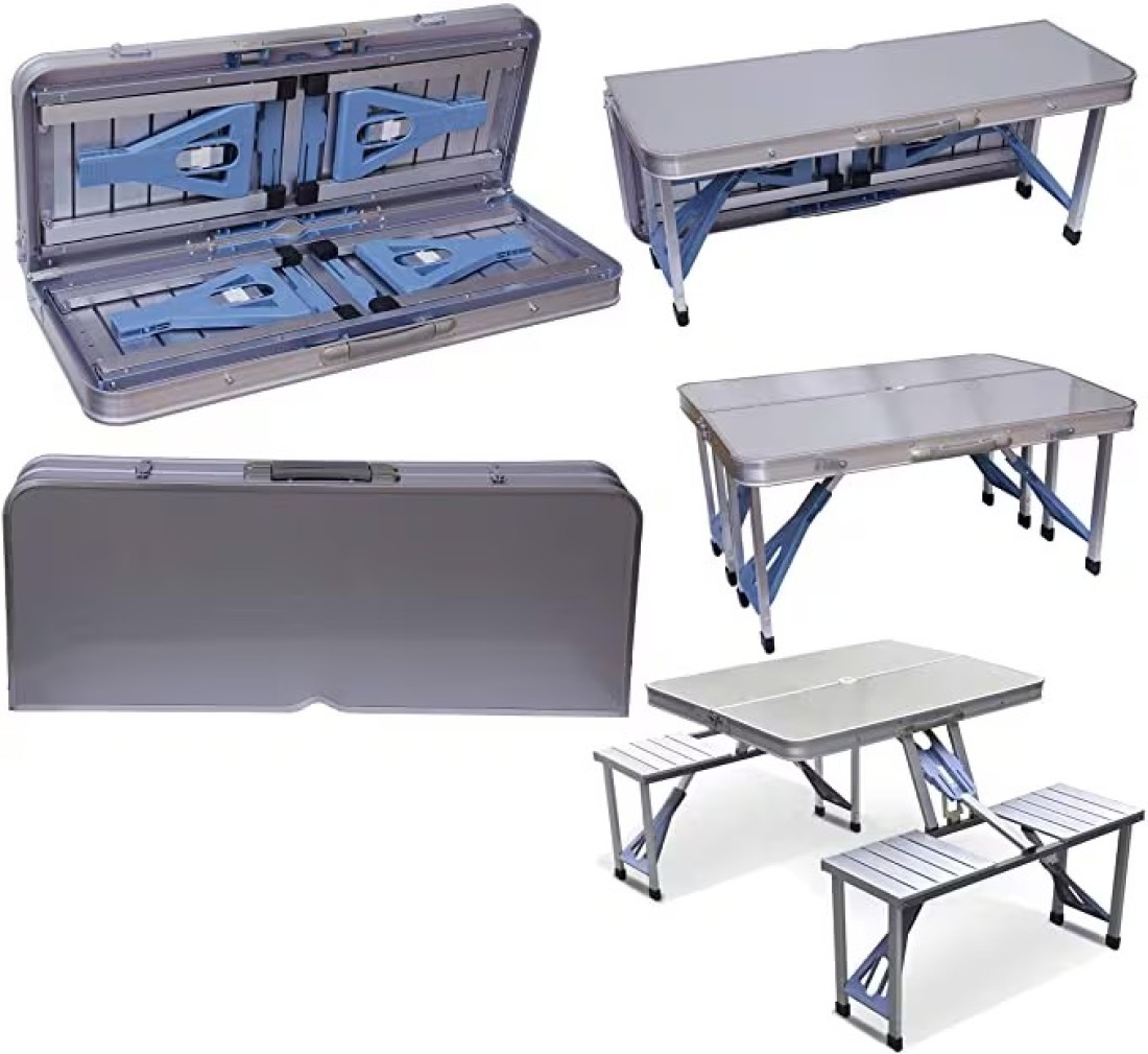 Foldable Chair Outdoor Folding Table And Chair Aluminum Portable Table Set Camping Camping Picnic Table, folding design Easy to Carry