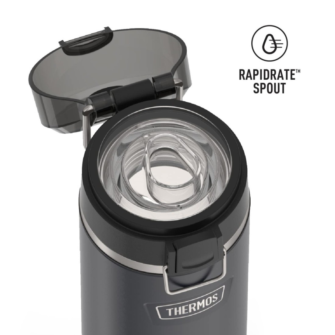 THERMOS ICON SERIES Stainless Steel Water Bottle with Spout 24 Ounce Granite Vacuum Insulated Water Bottle with Lid