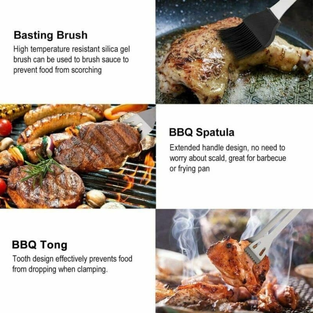 9 Pcs BBQ Grill Tool Set Stainless Steel Barbecue Accessories Kits with Carry Bag