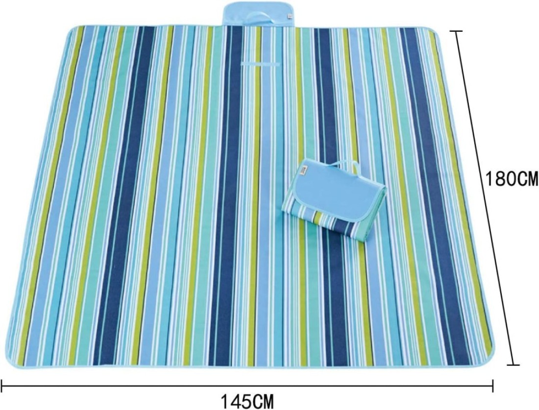 Waterproof Foldable Outdoor Camping Mat Widen Picnic Mat Plaid Beach Blanket Baby Multiplayer Tourist Mat 145X180cm, Blue