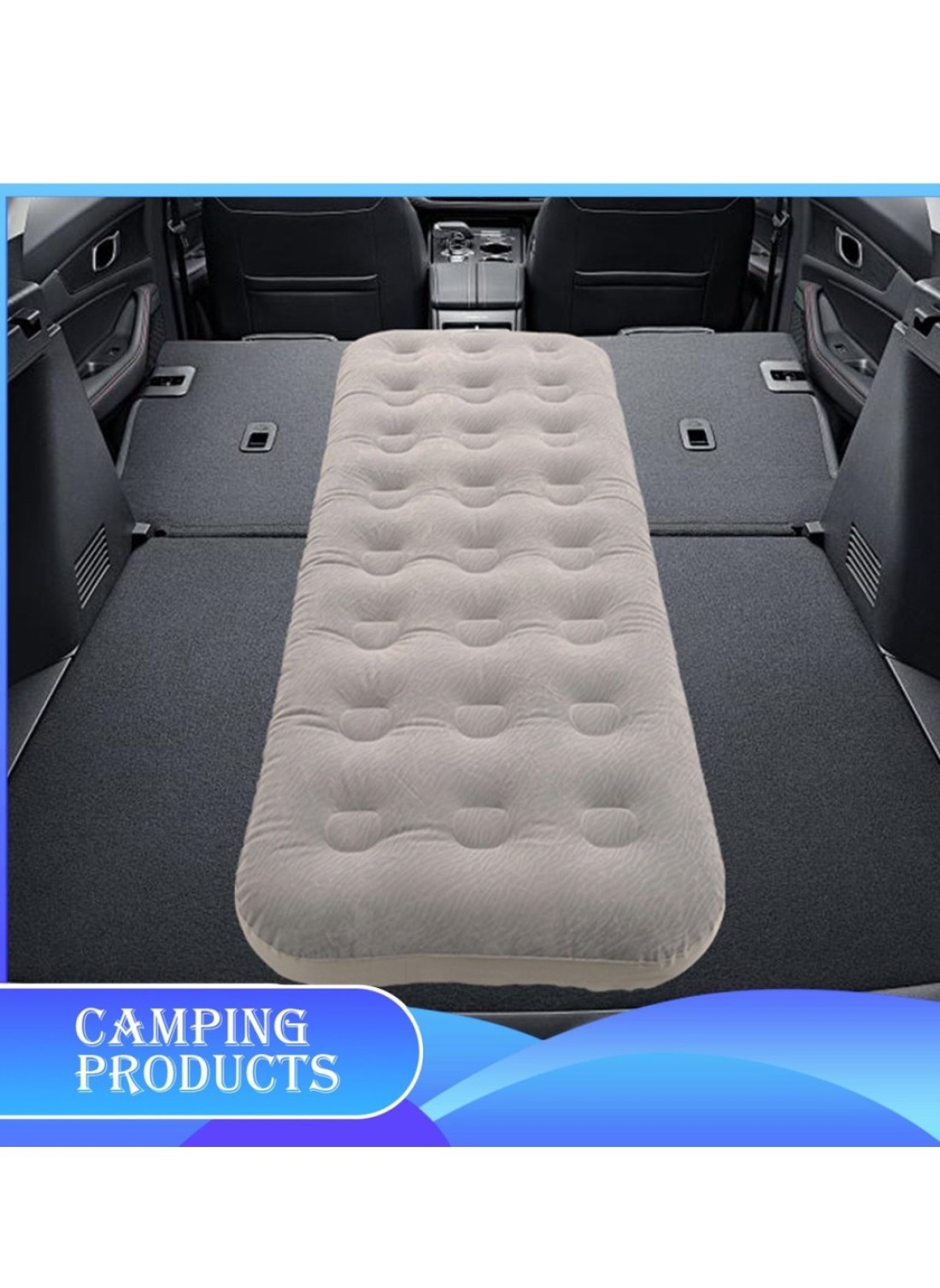 Manful Inflatable Mattress With Pump Portable Outdoor Air Mattress Foldable Single Thickened Flocking Mattress For Outdoor And Home
