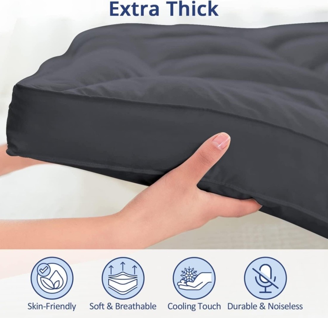 Vital Mattress Topper Soft Comfort White 500 GSM (Gray, Single Size - W 90 X L 200 Cm)