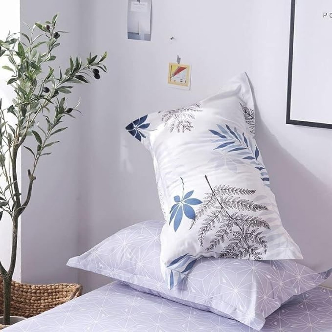 GOLDEN HOME 6-Piece King Size Duvet Cover Set, 1 Duvet Cover + 1 Fitted Sheet + 4 Pillow Cases, Microfibre, Muesli