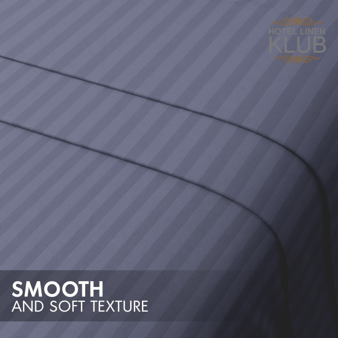 Klub Linen 3PC Striped Fitted Sheet Set, Ultra Soft Microfiber Bedding Set - 1 Fitted Sheet Single (90x190cm) with Deep Pocket and 2 Pillowcases (50 x 75 cm), Dark Grey