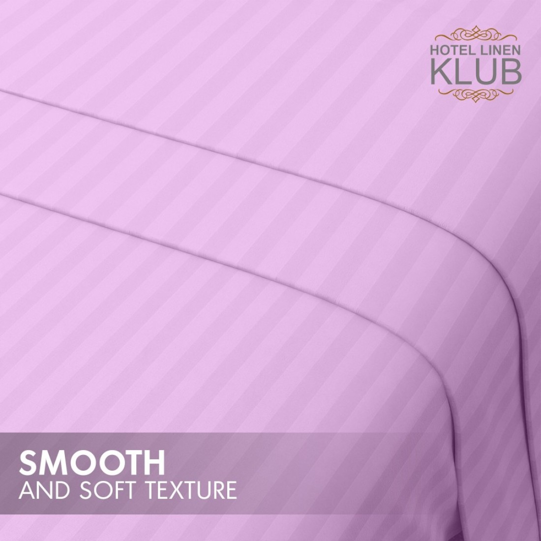 Klub Linen 3PC Striped Fitted Sheet Set, Ultra Soft Microfiber Bedding Set - 1 Fitted Sheet King (180x200cm) with Deep Pocket and 2 Pillowcases (50 x 75 cm), LILAC